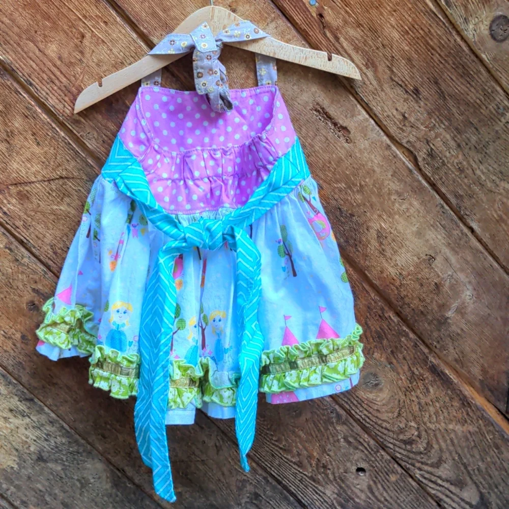 Dress or pinafore with gathers & ruffles 12-18 - Picture 6 of 11